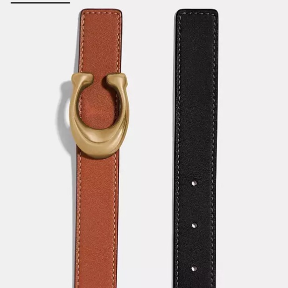 Simple, classic good quality Coach leather belt worn only once & also reversible - Picture 3 of 5